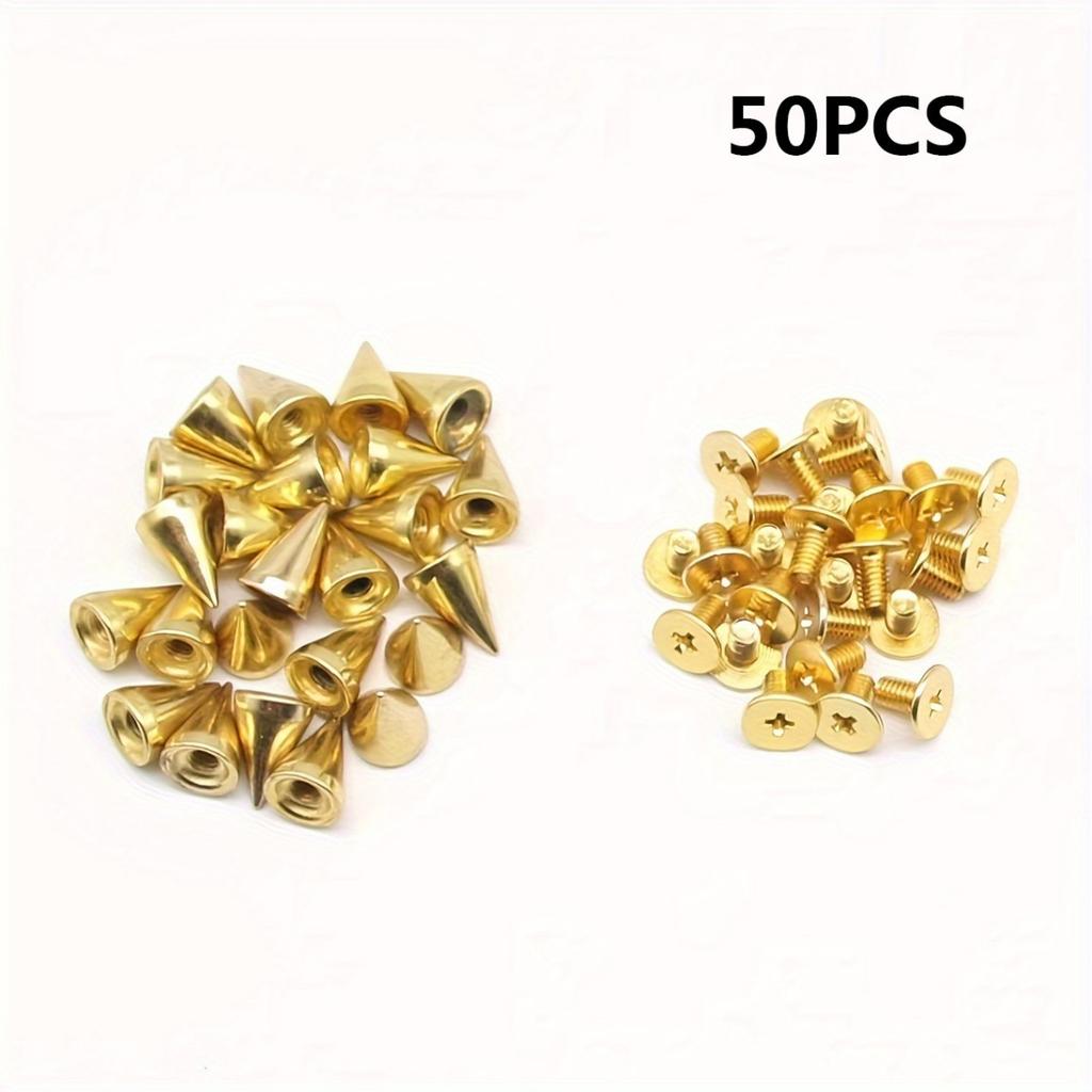 50pcs Bullet Tapered Nails And Studs DIY Leather Craft Cool Rivets Punk Rivets Coat Studs