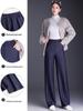 2025 Autumn/Winter High-Waisted Plus Size Straight-Leg Women's Pants - Elastic Waist, Comfortable, Casual, Draping Fashion Trend.