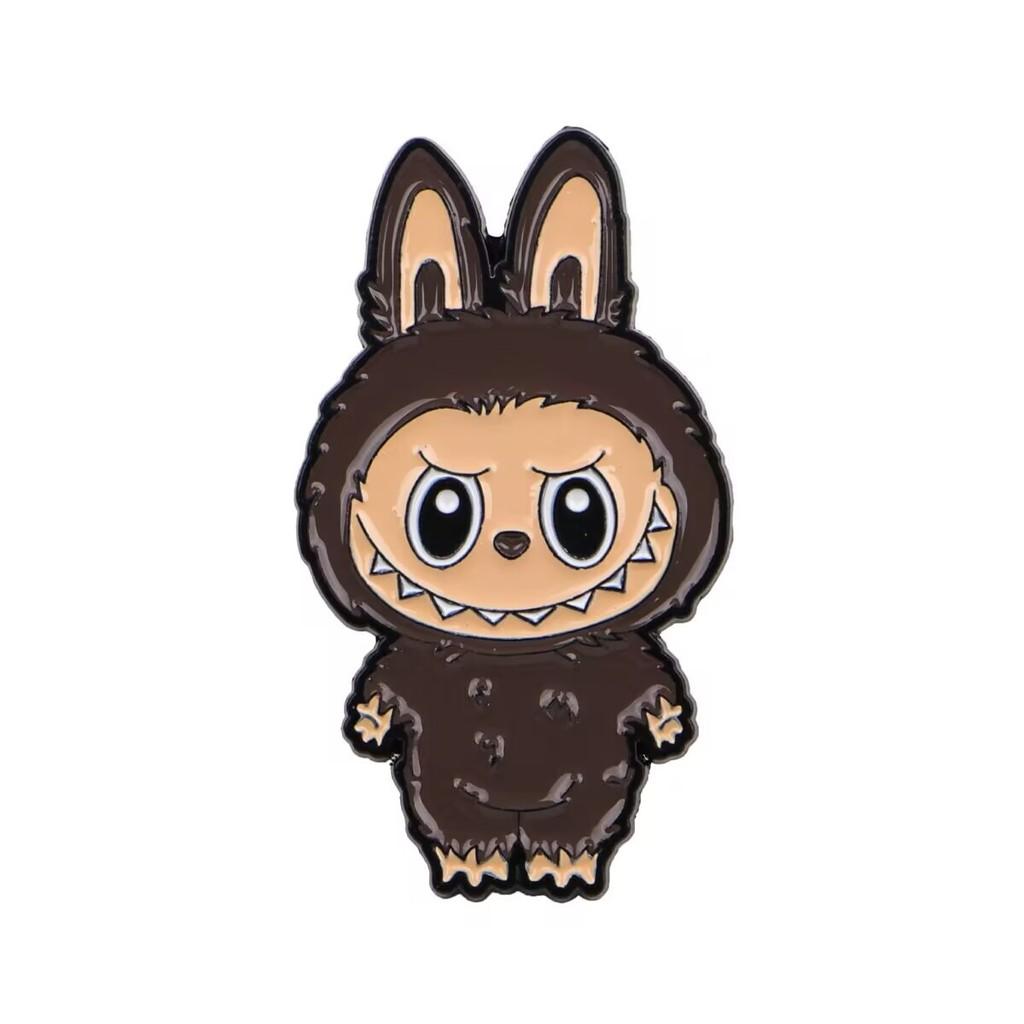 Мультяшная брошь Лабубу, металлическая булавка для одежды и сумок, идеальный подарок для поклонников аниме