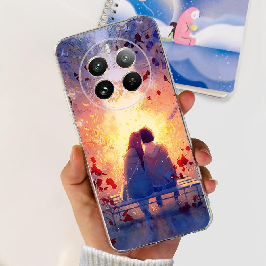Чехол для Realme 12 Pro Plus Новый Модный Расписной Чехол Прозрачный Силиконовый Мягкий ТПУ Чехол для Телефона Для Realme 12 Plus Realme12 Pro + Корпус
