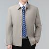 Lapel Jacket for Leading Cadres, Men's Autumn Middle-aged Dad's Business Jacket, Civil Servant Formal Mulberry Silk Jacket