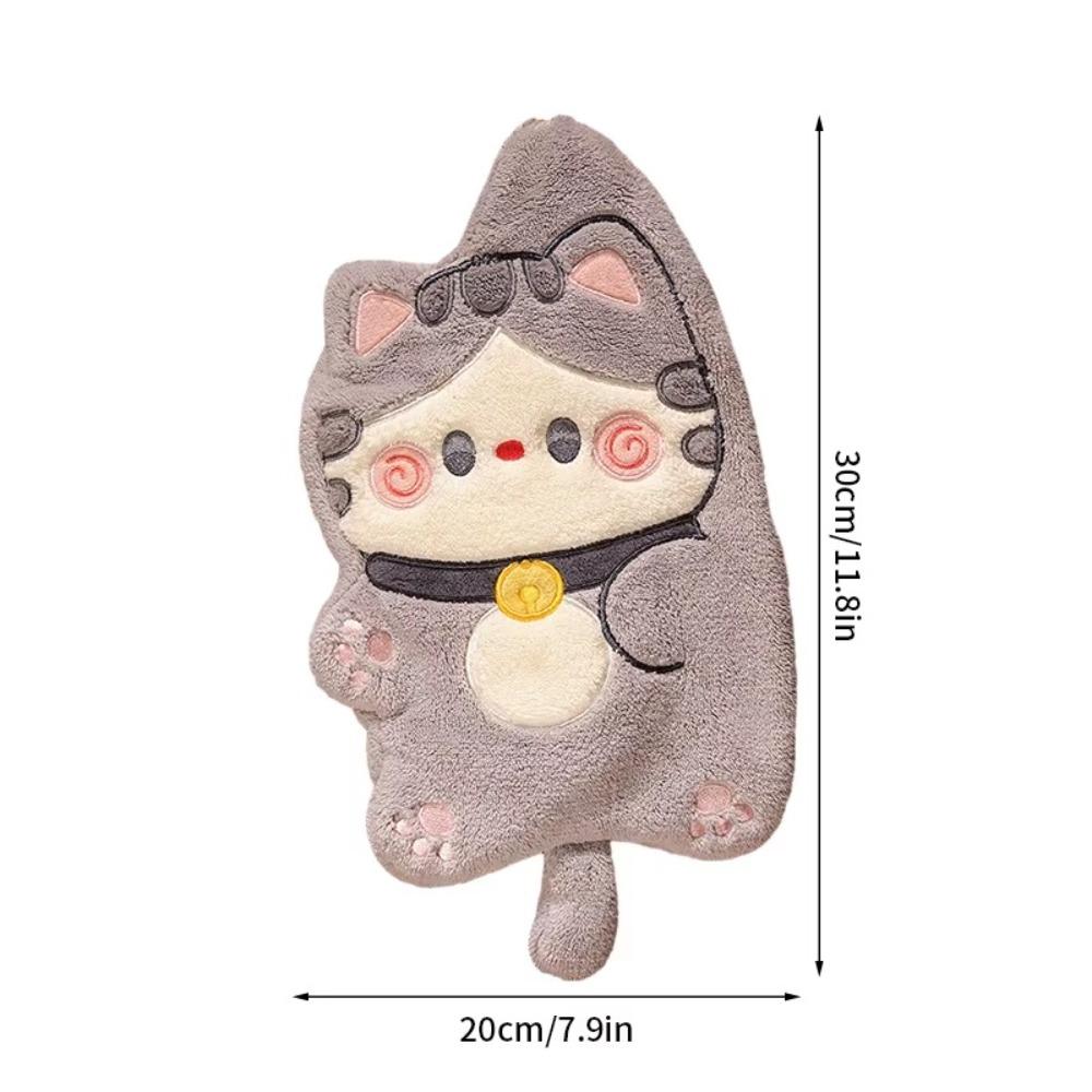 Water Absorption Kitchen Towel Cleaning Rag Cartoon Cat Small Bathing Towel  Kitchen
