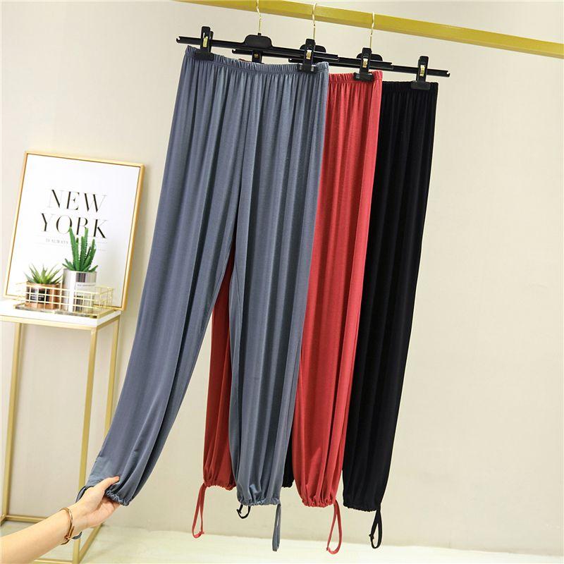 Тонкие брюки из модала, свободные спортивные штаны с высокой талией, брюки Harlan, танцевальные брюки, женские летние брюки