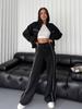 2026 New Fashion Casual Tracksuit, Long Sleeve Half Zip Hooded Sweatshirt, Drawstring Striped Pants, 2 Piece Outfit