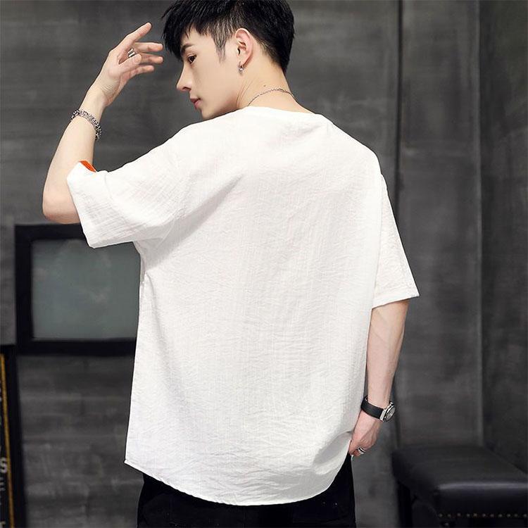 Embroidered Loose Half Sleeve T-shirt Summer Korean Youth Short-sleeved Male T-shirt Trendy All Matching