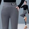 Lamb Down Leggings for Women In Autumn and Winter Plush and Thickened Wearing Black Oversized Cotton Pants Gray Tight and Warm Pants