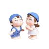 2шт мальчик девочка дети пара миниатюрный орнамент ремесло DIY пейзаж кукольный домик декор