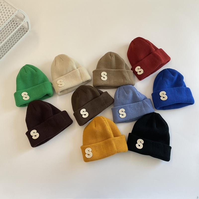 Детская шикарная вязаная шапка, эластичная теплая шапка, вязаная шапка с надписью, уютная лыжная шапка