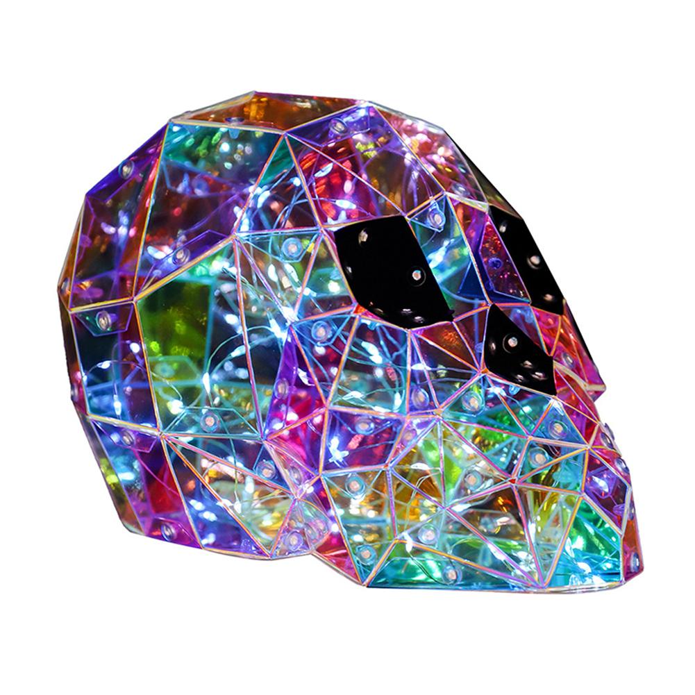 Halloween Gorgeous Shining LED Ghost Lights Decor Prismatic Ghost Iridescent Ghost Lantern Holiday Party Decor Atmosphere Prop
