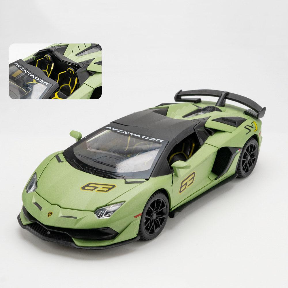 1:24 Scale Revuelto SVJ63 Sports Car Model Toy Shock Absorption Sound Light Miniature Sports Cars Models for Kids' Edutainment
