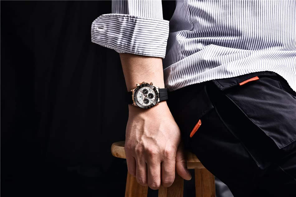 Pagani Design SEIKO Кварцевые Daytona с Керамикой Классические из Нержавеющей Стали Сапфировые PAGANI DESIGN Мужские Часы, Японский Механизм, Хронограф, Корпус,