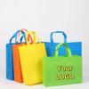 10/20PCS Colorful Nonwoven Tote Bags Handle Custom Logo Reusable Business Packing Bags Storage for Shopping Cloth Fabric Pouches