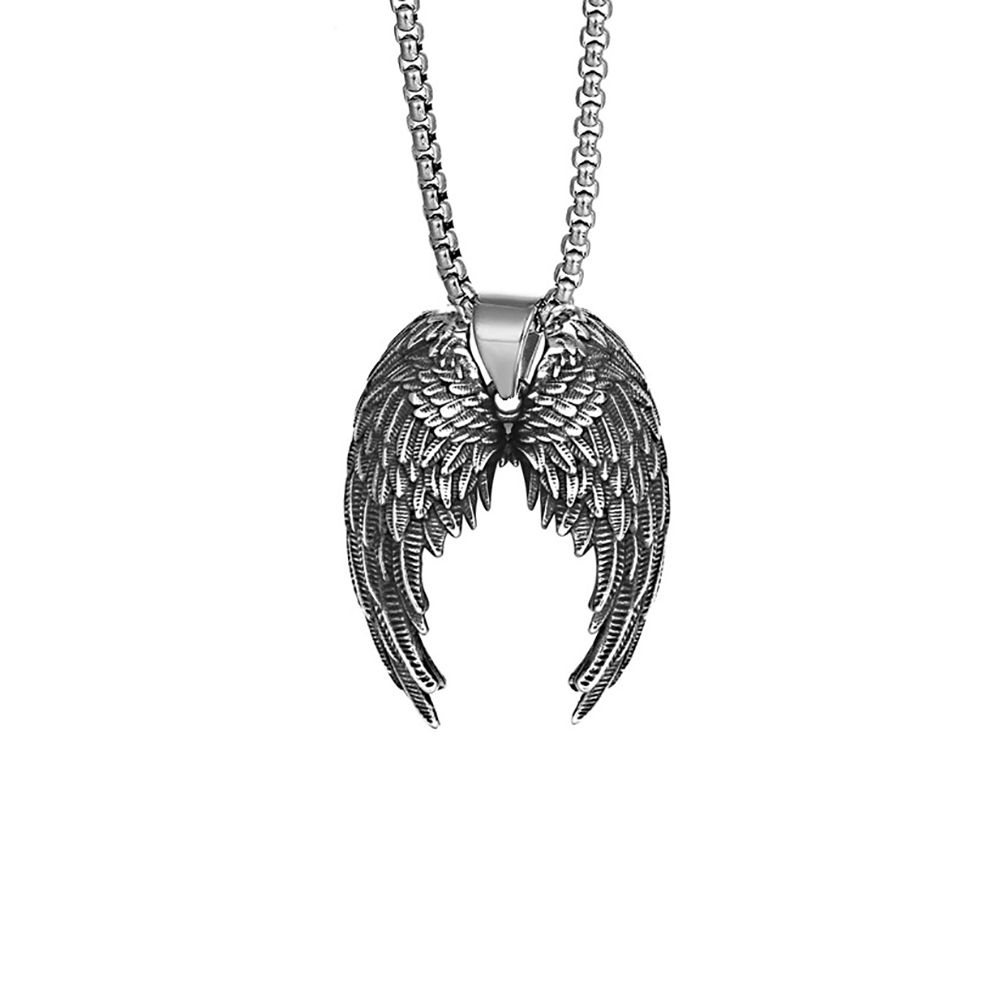 Stainless Steel Choker Korean Style Necklace Men Clavicle Chain Angel Wing Necklace Fashion Jewelry