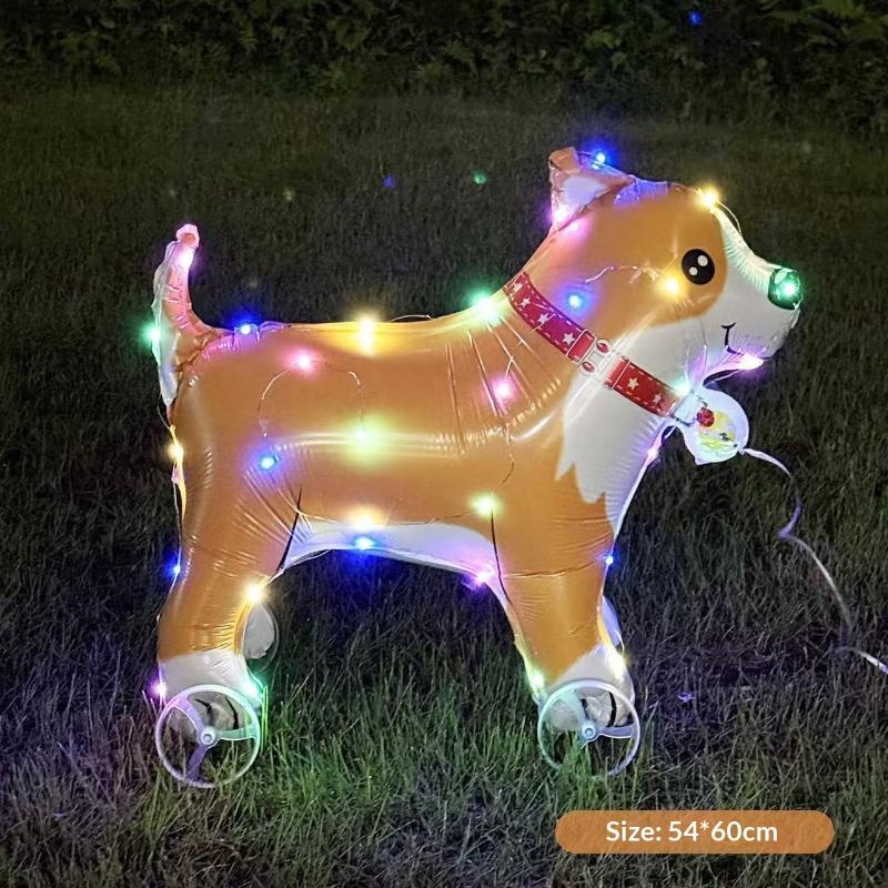 4D светящиеся фольгированные воздушные шары в виде слона на подставке с колесом для детского дня рождения, вечеринки в честь рождения ребенка.