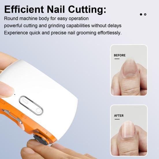 Электрические кусачки и полировщики ногтей 2 в 1, конструкция с аккумулятором, низкий уровень шума, скрытые лезвия, ящик для хранения обрезков ногтей, портативный маникюрный триммер для