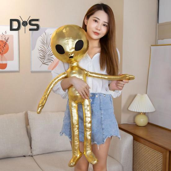 Металлическая плюшевая игрушка «Инопланетянин», забавная кукла с выражениями, глянцевая футуристическая мягкая игрушка, успокаивающая подушка для объятий, креативный подарок для детей и мальчиков