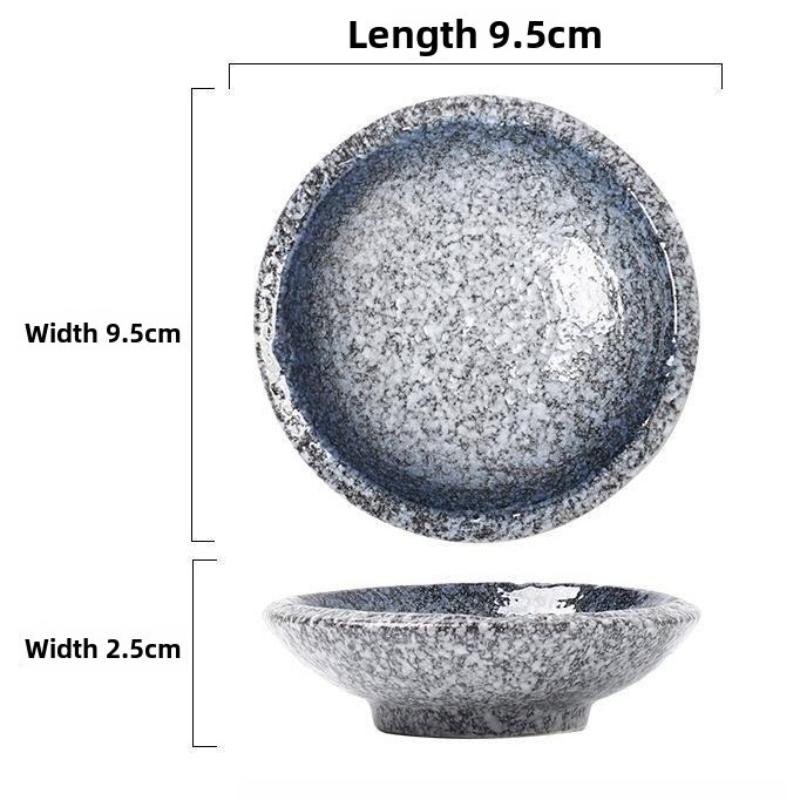 Round Saucer Japanese Dish Household Creative Soy Sauce Dish Vinegar Dish Dipping Tableware Japanese Side Dish Dish