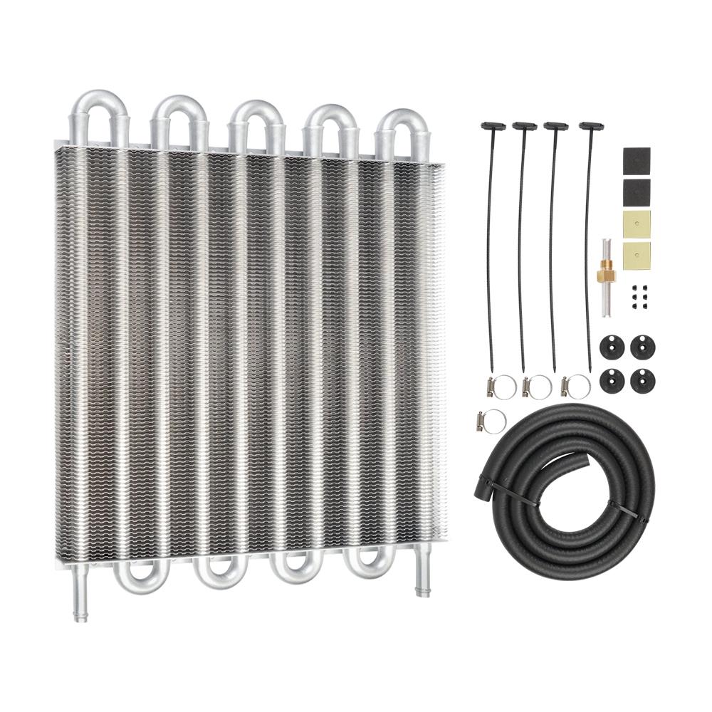 10 Row/16 Row Oil Cooler Kit, Universal Aluminum Remote Transmission Engine Cooler Auto-Manual Radiator Converter Kit