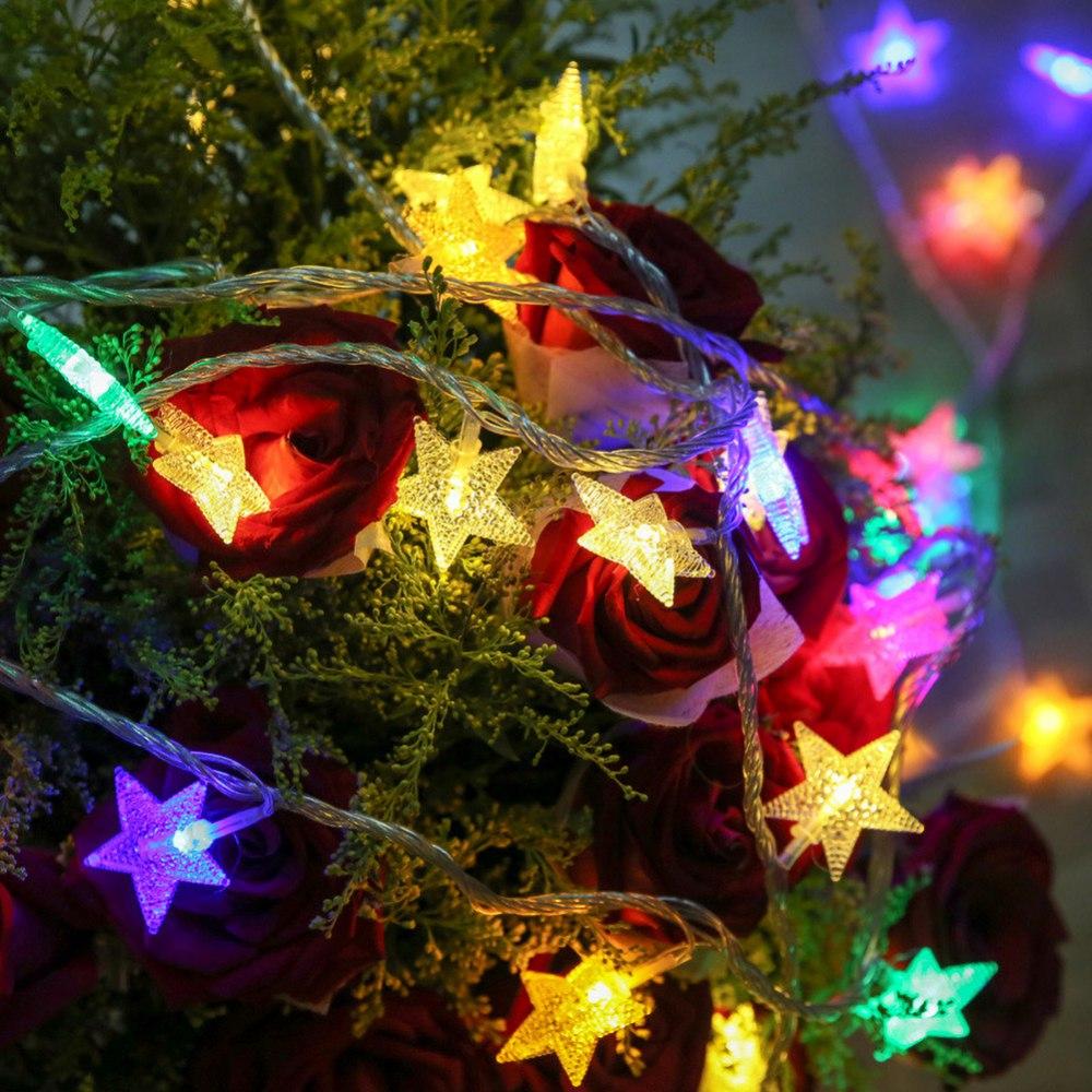 LED Star String Lights Battery Operated Holiday Christmas Decoration Lights