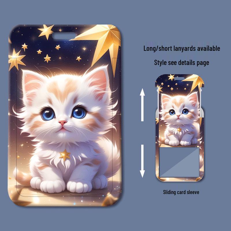 Пластиковый держатель для карт Star Cat с выдвижным механизмом для ID, питания, проезда в автобусе - Идеально для студентов и профессионалов