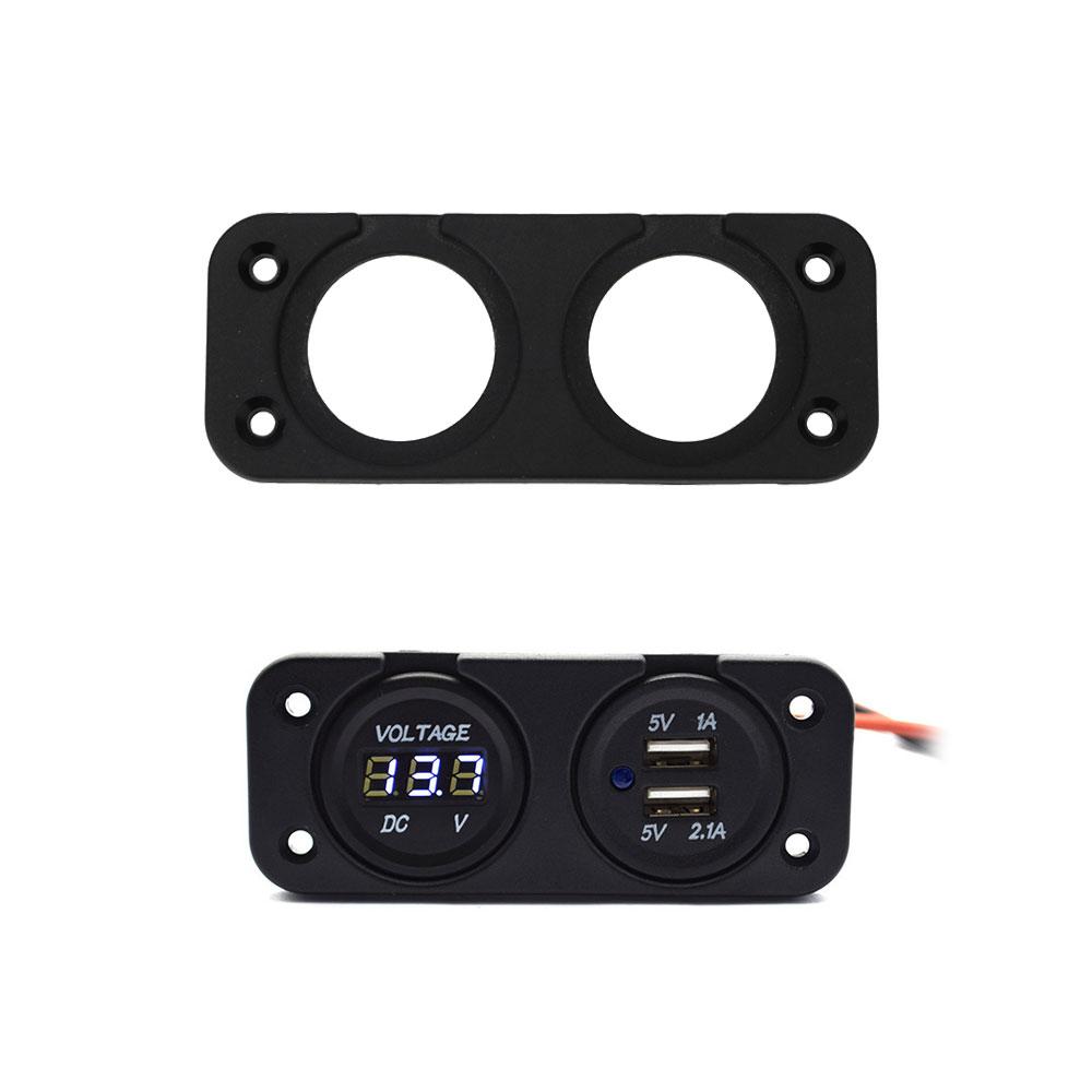Car Lighter Bracket Charger Switch Voltmeter Mount Plate 1/2/3 Hole Car USB Panel for Car Ship Motorcycle Truck Interior Part
