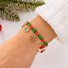 Christmas Bracelet Snowman Tree Socks Pendant Bracelet,Elasticity Alloy Drop Bracelet for Women Xmas Party Costume Accessories Gift