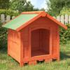 Dog House Brown 65x65x61.5 cm Solid Pine Wood