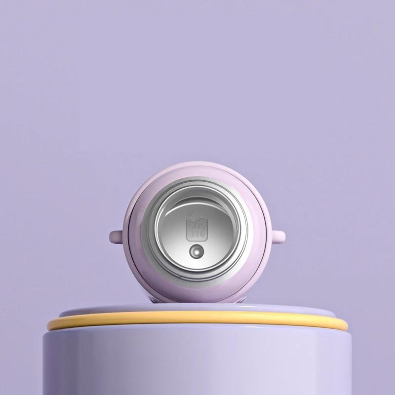 450ml Kids Thermos Mug with Straw 304 Stainless Steel Cup Cartoon Vacuum Flask Children Cute Thermal Water Bottle Household Straw Cup Insulation Cup