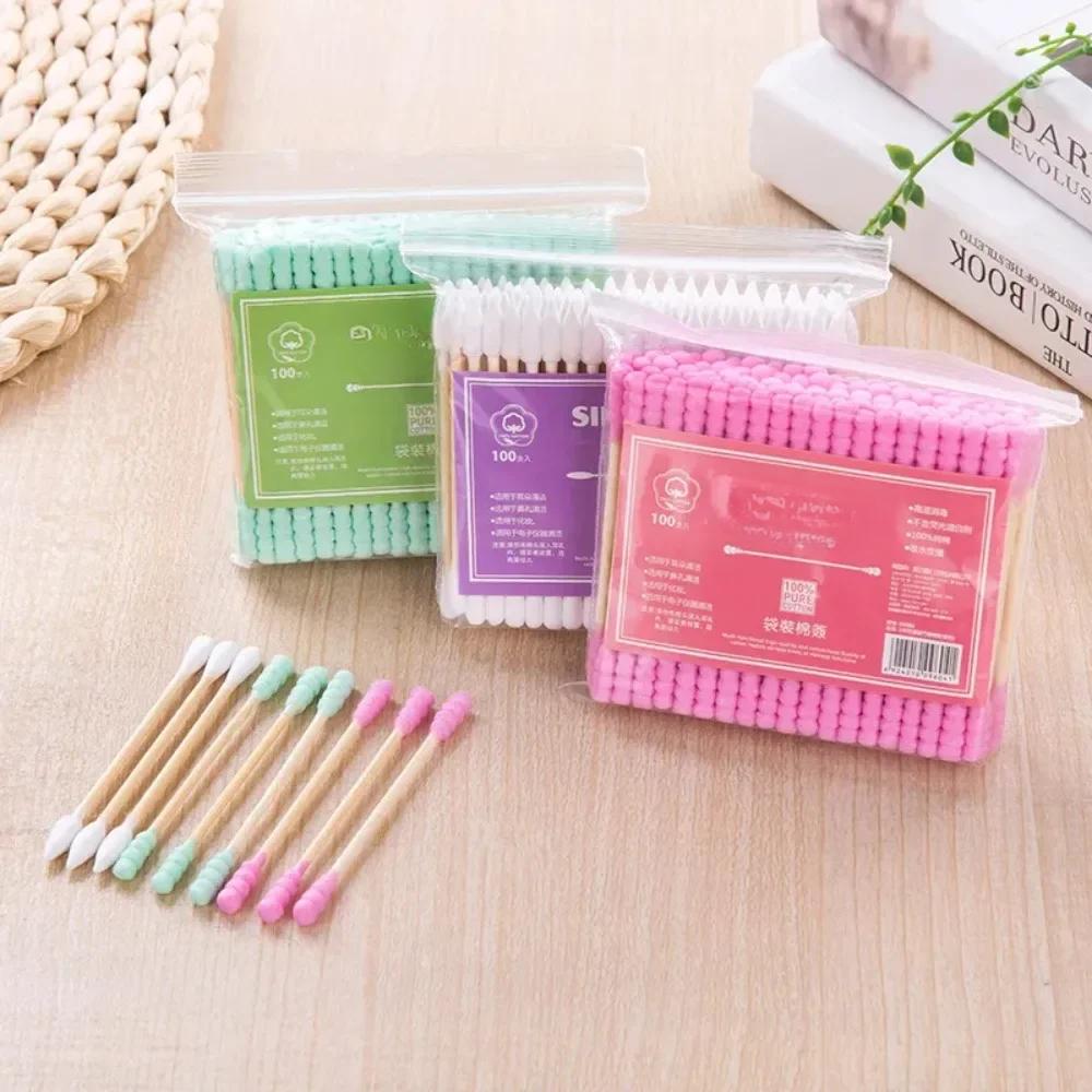 100pcs Bamboo Make Up Cotton Swab Cleaning of Ears Tampons Health Beauty Cotton Swab Ear Cleaning Sticks