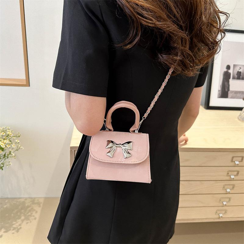 Новая Популярная Сумка Кроссбоди с Бантом, Простая, с Высоким Внешним Видом и Модная Маленькая Сумка, Женская Модная Мини Квадратная Сумка