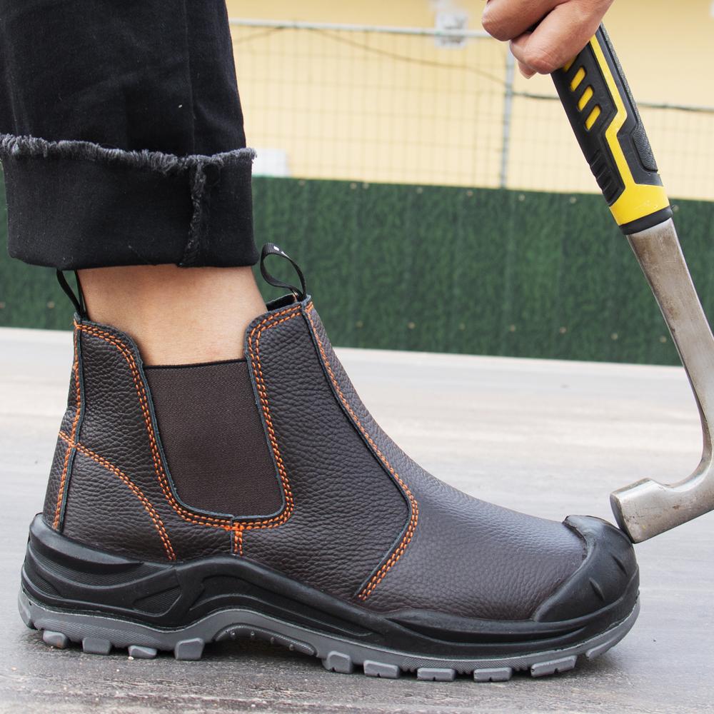 Ботинки из коровьей кожи Мужские Водонепроницаемые Защитные ботинки для сварки Защитная обувь с металлическим подноском и защитой от проколов Рабочие ботинки