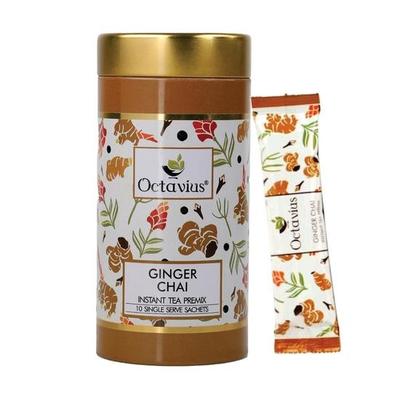 Чайный премикс Октавиус Имбирь/Адрак Чай | Растворимый чай-премикс On the Go | Чай за 1 минуту|Растворимый чай| Адрак Вали Чай -10 пакетиков (15 г х 10 пакетиков)