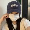Summer Korean Style for Women COLO Embroidered baseball cap with a large hard brim for men with large head sizes, makes the face appear smaller,