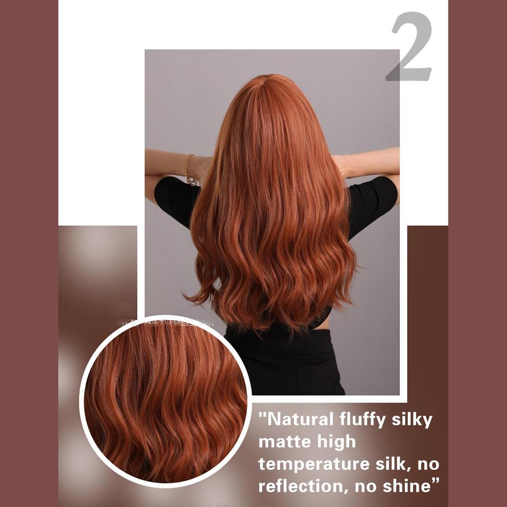 Жен. 60 см Искусственные волосы Темно-коричневый Парик Длинные волосы Длинные вьющиеся волосы Розовые волосы Сетка Головные уборы Полный головной убор Натуральный настоящий парик