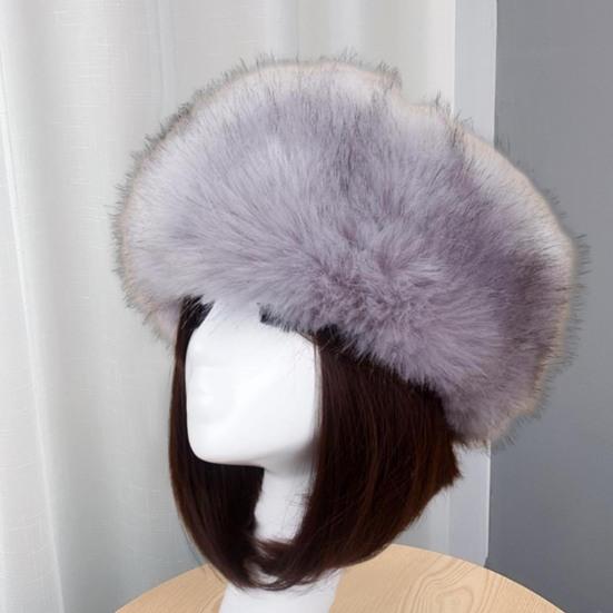Winter Basin Hat Faux Fur Lined Hollow Top Foldable Warmth Retention Fuzzy