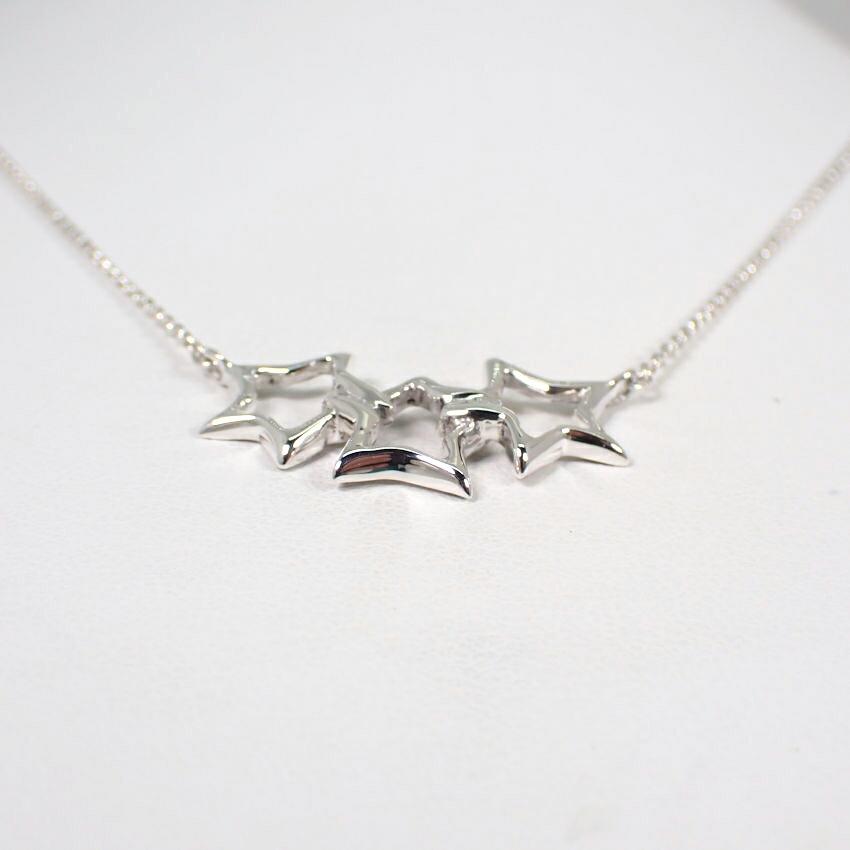 [Used] TIFFANY/Tiffany 925 Triple Star Necklace/j70-6