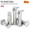 5Pcs/Set Durable M8 Pin Shaft Cotter Flat Head Cylindrical Positioning Pin GB882 304 Stainless Steel Plug Pin Set