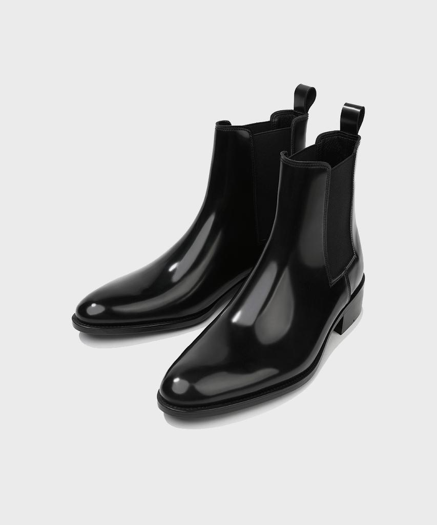 Firenze Atelier Rians_Slim Toe Square Banding Chelsea Boots 3338 [Black Box]