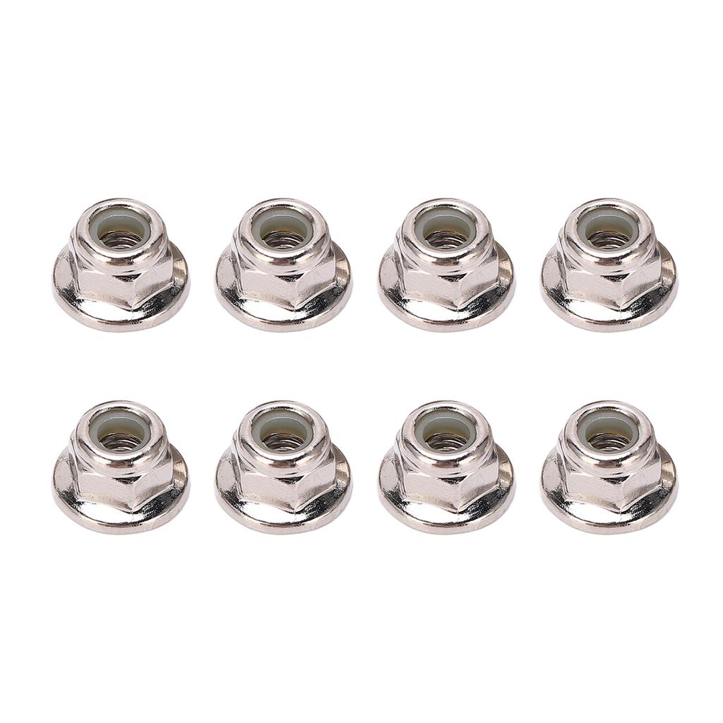 8PCS Metal M4 Wheel Lock Nut Flange Nylon Lock Nuts for Arrma Typhon 110 RC Car PartsSilver