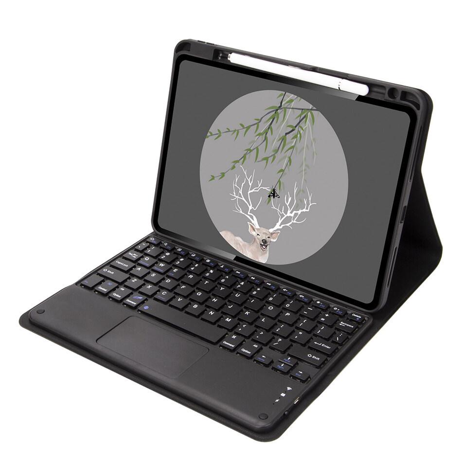 Совместимый чехол-клавиатура Bluetooth из кожи с отсеком для стилуса для планшетов Xiaomi Tablet 5/6/7/8 Pro / RedmiPad 2