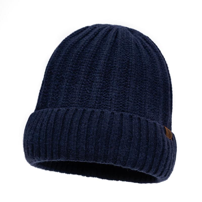 Шапка мужская осенне-зимняя теплая холодостойкая вязаная шапка женская защитная шапка с большой головой шерстяная шапка