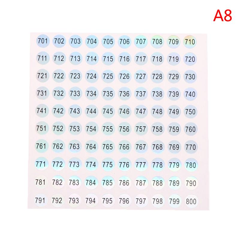 1-1000 Круглая водонепроницаемая наклейка с номером ногтя Цифровая этикетка Самоклеящиеся цифры ARI