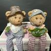 Cute Bear Figurine Set, Resin Teddy Bear Couple Decoration With Fabric Clothes For Living Room, Bedroom, Shelf And Home Decor