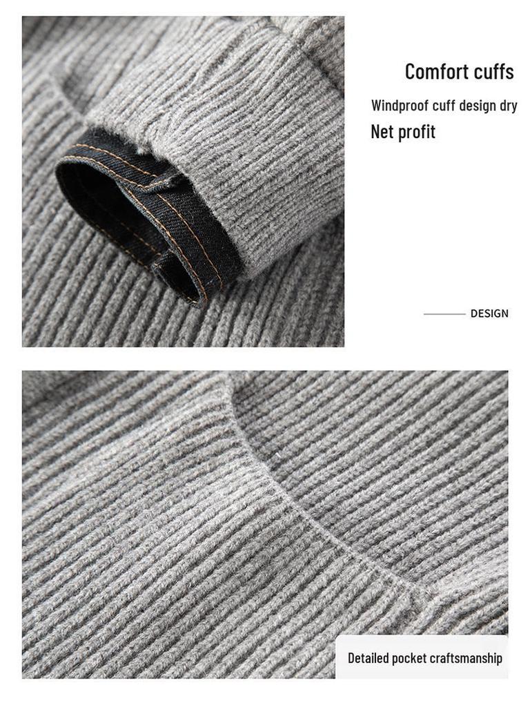 Мужской вязаный кардиган-свитер куртки корейского стиля Весна/Осень 2025