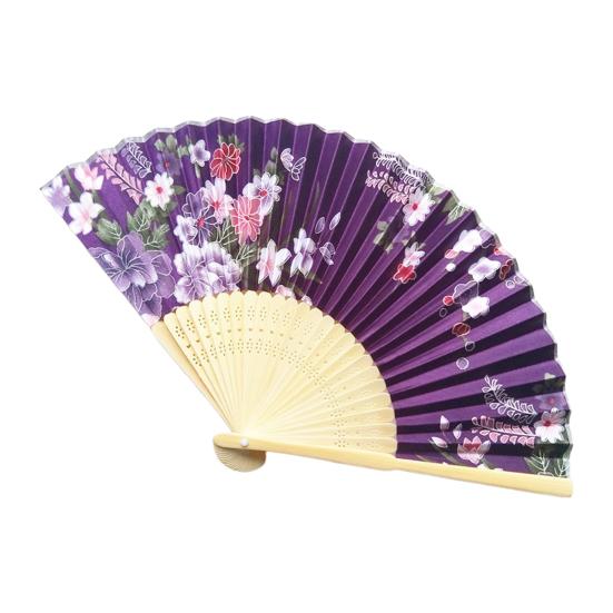 Складной веер в японском стиле с цветком, портативный летний ручной бамбуковый охлаждающий вентилятор, украшение для танцевального представления, реквизит для костюмов для вечеринок
