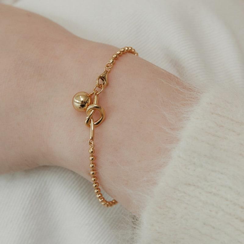 TATIANA (925 Silver) Knotted Ball Chain Bracelet BR1793