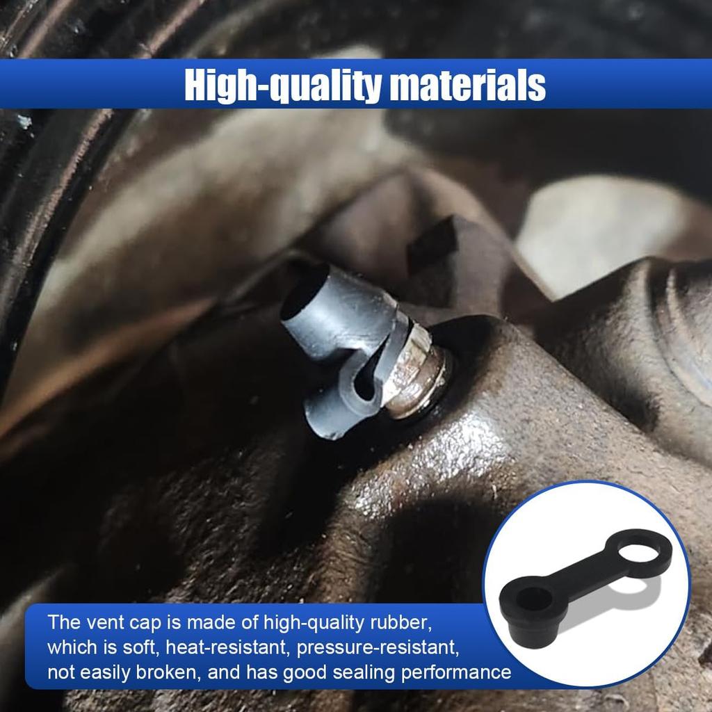 Car Brake Bleeder Screw Caps, Rubber Brake Bleeder Nipple Dust Cover Replacement with Keeper, Automotive Grease Zerk Fitting Cap Accessories for