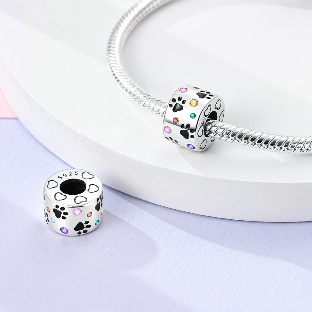 Медные Оригинальные Шармы Любовь Сердце Собака Кошка Лапы Подвеска Бусины Подходят для Браслета Mula DIY Ювелирные Изделия Для Женщин Подарок