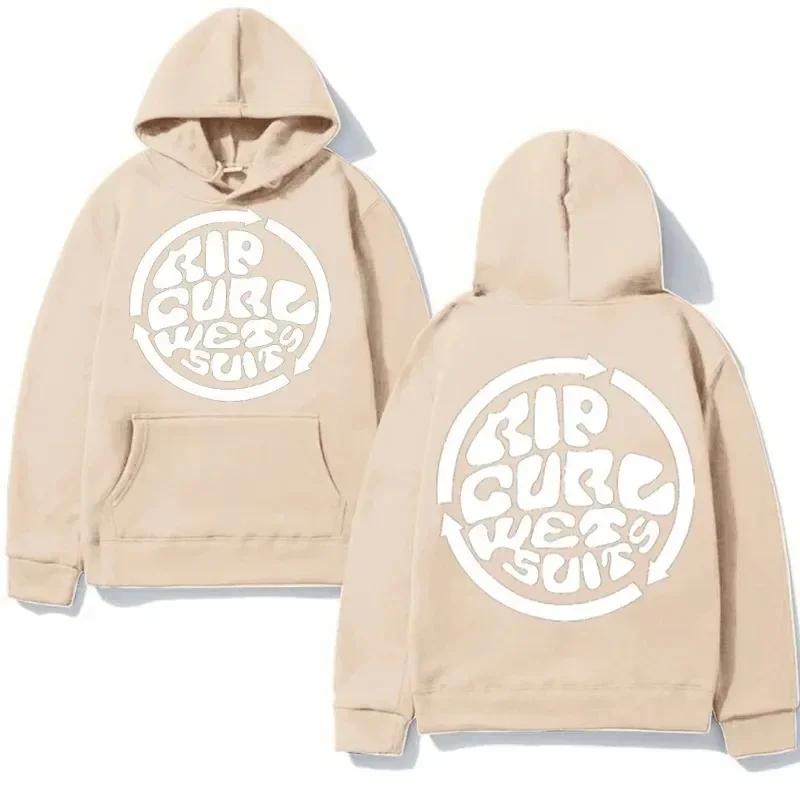 Men's Rip Curl Men Wetty Land Hoodie Y2K Loose Version of High-quality Clothing Retro Clothing Casual Hoodie Oversized Tops