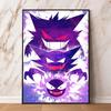 Gengar Themed Room Decor Painting Fantasy Dark Style Hd Canvas Poster Print High Quality Artwork for Pokemon Enthusiasts